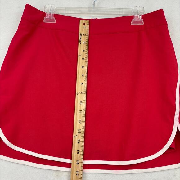 Maggie Lane Golf Skort Size 12 Coral Red Stretch Pocket Back Zip Built In Shorts - Picture 7 of 8
